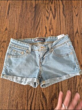 Levi's Light Blue Denim Roll-Cuff Jean Shorts